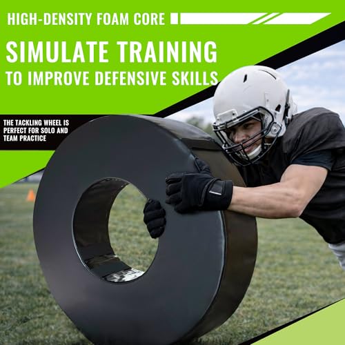Football Training Tackle Wheel – Rolling Tackling Ring with Reinforced Handle – Durable Agility Equipment for Youth Skill Development & Field Drills