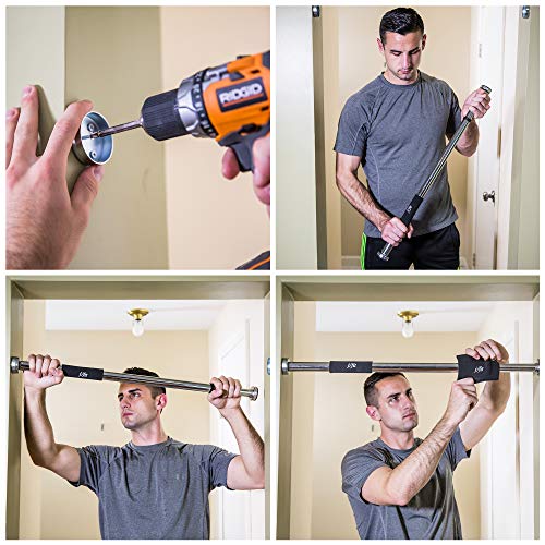 JFIT Deluxe Multi Exercise Doorway Pull-Up Bar with Comfort Grips, 40-Inch - style: Chin Up/Pull Up Bar