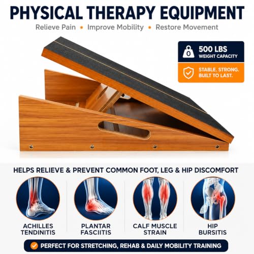 MUCITAGF Professional Extra Large Wide Slant Board, Wood Calf Stretch Board