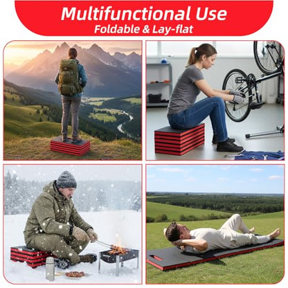 Kifmurase 1" Foldable Thick Kneeling Pad Comfortable EVA Foam Knee Pads - color: Red