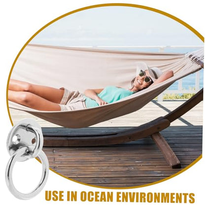 POPETPOP Heavy Duty Hooks for Hanging Ground Anchor Resistance Bands Wall Anchor Heavy Duty Swivel Hook Suspension Trainer Straps Ceiling Hammock Silver Stainless