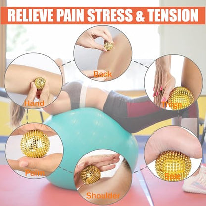 Magnet Balls - Hand & Foot Massage Ball, Spiky Massage Orb, 3.2cm Gold