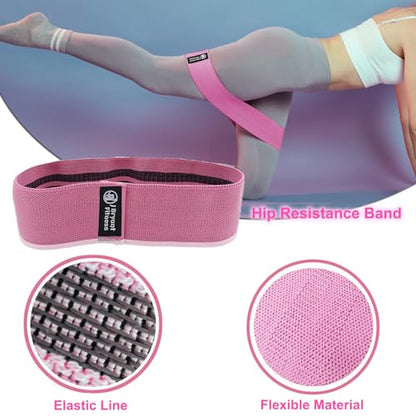 J Bryant Barbell Pad Set with 2 Ankle Straps for Cable Machines Hip Resistance Band Weight Lifting Straps Thick Cushion Hip-Thrusts Pad with Carry Bag for Squats Bench Press Workout - color: pink set