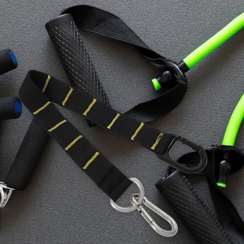 Operitacx Adjustable Length Gym Straps for Fitness Training and Sled Pulling, Sturdy Iron and Nylon Exercise Straps with Alloy Carabiners, Multi Functional Use for Athletes and Football