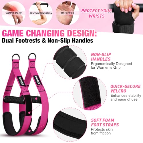 Upgraded Pull Up Assistance Bands for Women, Heavy Duty Resistance Bands with Handles, Exercise Band with Door Anchor, Workout Band Set for Pull Up Bar, Full Body Sculpting,Muscle Training, Home Gym