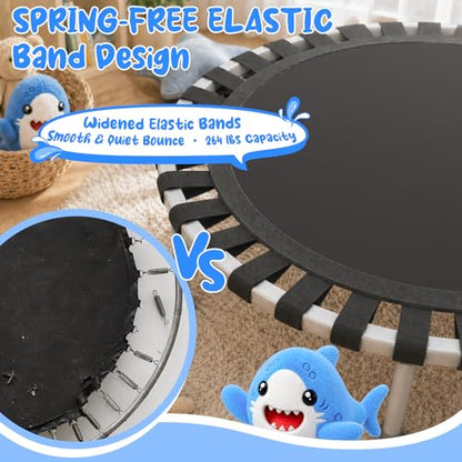 36" Toddler Trampoline, 3FT ASTM Certified Foldable Mini Trampoline for Kids with Animal Pattern, Kids Trampolines Indoor with Foam Handle, Gifts for Boys&Girls
