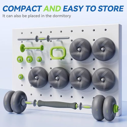 LIFERUN Adjustable Dumbbell Set, Soft PVC Coated, 45lbs/67lbs Free Weight Set Home Gym, 4-in-1 Used As Barbell, Dumbbells, Kettlebell, Weight Plates, Weights Dumbbells Set, Space Saving Fitness Exercise For Men/Women