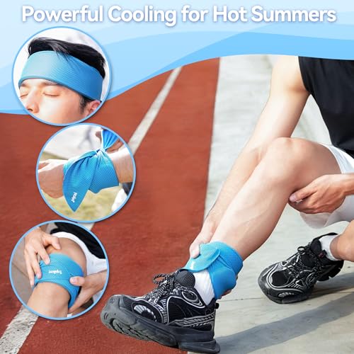 2-Pack New Upgraded Cooling Neck Wraps, Neck Coolers for Hot Weather, Leak-Proof Cooling Gel, 360° Full-Wrap, Cool Relief - Head, Neck, Wrists... - color: Blue+black
