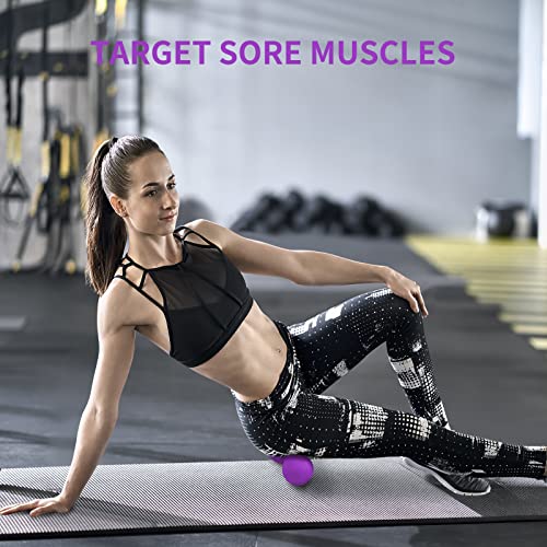 Peanut Massage Ball,Double Lacrosse Ball and Mobility Massage Ball for Physical Therapy - Deep Tissue Massage Tool for Myofascial Release, Muscle Relaxer, Acupoint Massage (Purple) - color: Purple