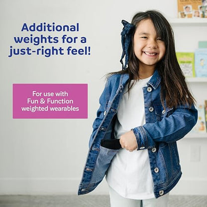 Fun and Function - Vest Weights - Compatible with All Fun & Function Adjustable Weighted Vests for Kids & Adults with Special Needs - Weights to Insert Into Your Adjustable Weighted Vest - Available in 1/2 and 1/4 Weights - size: Quilted 1/2 lb (Set of 4)