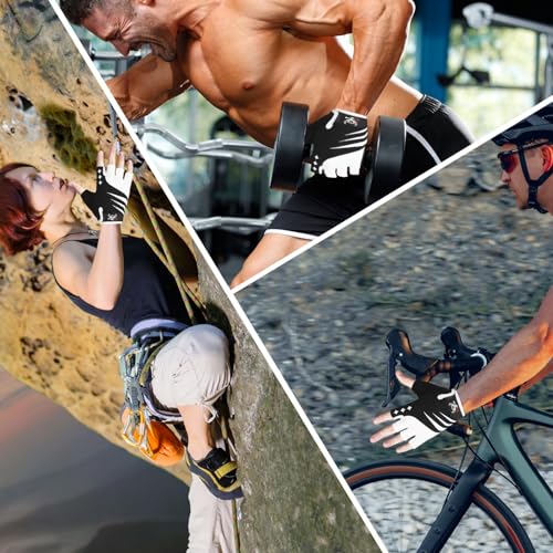 BEAST RAGE Half Finger Cycling Gloves for Men Women, Gel Padded Anti-Slip Shock Absorbing Weight Lifting Gym Gloves Cycle Mountain Bike Gloves for MTB, Biking, Hiking - color: Grey