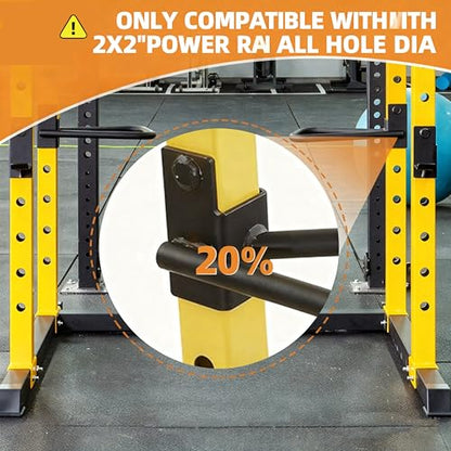 Dual Grip Dip Bars Attachment for 2x2 Power Rack & Squat Rack, Heavy Duty Pair for Pull Ups, Push Ups, Triceps & Chest Workouts, 330LBS Capacity