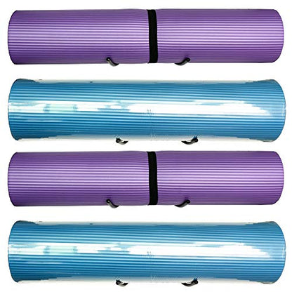Yoga Mat Foam Rollers Wall Rack Wall Storage Mount Wall Holder Storage Shelf for Foam Rollers and Yoga Mat, Up to 8 Inch Diameter - No Mat -4/PK