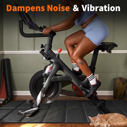 Exercise Bike Mat, Compatible with Peloton Bikes, 63"x30", Bike Trainer Mats, Mat for Indoor Stationary Spin Bikes Treadmill Walking Pad on Hardwood Floor Carpet Protector