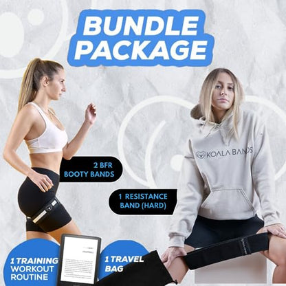| Booty Blood Flow Restriction Bands For Women With Training Guide For Legs, Glutes, Occlusion Bands For Workout, BONUS Fabric Resistance Loop, Tone & Lift Your Butt, Squat, Thigh, Fitness
