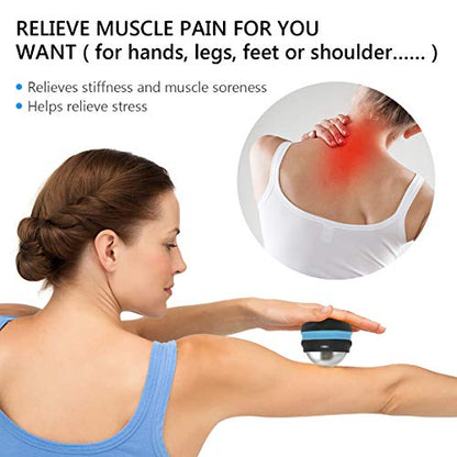 AHIER Cold Massage Roller Ball, Stainless Steel Cold Therapy Relief Tool - color: Blue Black
