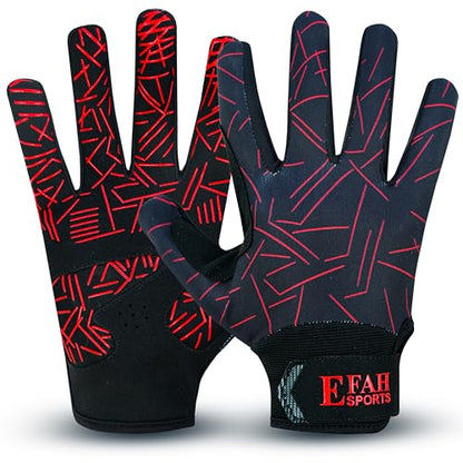 Baseball Batting Gloves for Youth Adult Kids Boys Softball - color: RED, size: Youth Large