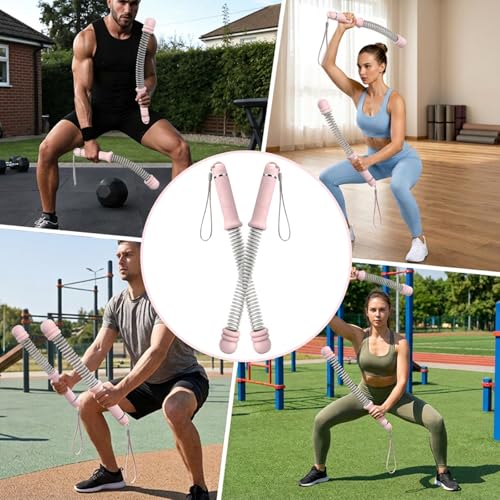 Adjustable Ropeless Battle Ropes for Home Gym, Heavy Duty Cordless Ropes Portable Arm Exerciser Rope Quiet Exercise Equipment with Variable Resistance Cardio & Muscle Training for HIIT