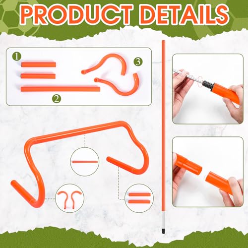 Agility Training Equipment Soccer Speed Training Includes 4 Adjustable Soccer Agility Poles 4 Agility Hurdles 6 Soccer Cones for Youth Adults Athletes Football Soccer Training