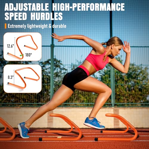 Agility Ladder & Soccer Goal Training Set, 20ft Speed Ladder with Cones, Hurdles, Jump Rope & Parachute, Plus 2 Pack Pop Up Kids Soccer Goals with Ball & Cones for Backyard Sports Practice