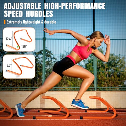 Agility Ladder, Agility Speed Training Equipment Set, 20ft Speed Ladder, 12 Soccer Cones, 4 Hurdles, Jump Rope, Running Parachute, Soccer Football Basketball Training Equipment Accessories