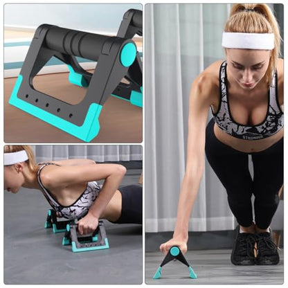 Push-up Stands Pair Indoor Exercise Fitness Equipment Blue Push up Bars Home Strength Training Workout Sports Supplies
