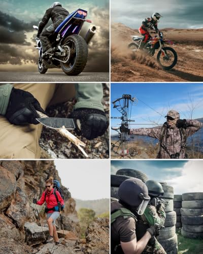 KUMGIM Tactical Motorcycle Gloves with Knuckle Protection Touchscreen - color: Black, size: X-Large