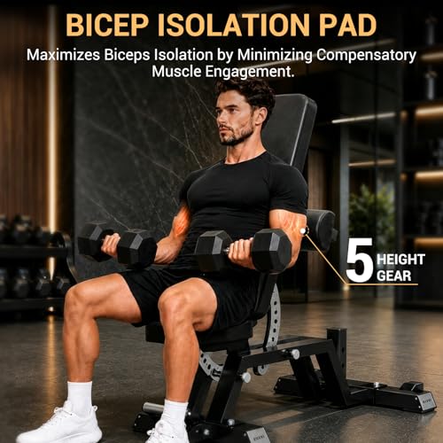 Weight Bench, 1500LBS Capacity Workout Bench, 17” Bench Press Height, 11+8 Adjustable Weight Bench with Flat/Incline/Decline Angle and Vertical Storage - Bench6000 2026 Version - color: Black