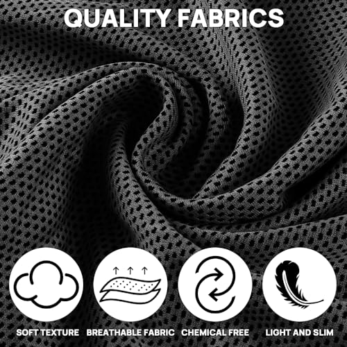 JBM Cooling Towel 40” X 12” Ice Towel Quick Dry Breathable Soft Microfiber Towels for Sports, Camping, Beach, and Outdoor Activities (Black) - color: Black