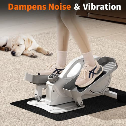 Double-Sided Non-Slip Workout Mat for Elliptical Machine, 23.6" x 17" Stepper Mat for Under Desk Ellipticals & Pedal Exercisers, Stability & Floor Protection, Vibration Plate Mat Compatible - size: 23.6"L x 17"W x 0.16"Th