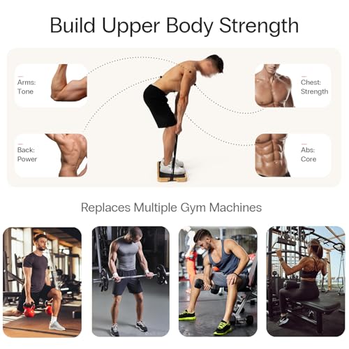 StrongTek Resistance Band Training Platform, Heavy-Duty Bamboo/Wood Board for Safe & Stable Resistance Workouts, Non-Slip, 1000 lbs Capacity for Arms, Shoulders, Core, Back & Legs