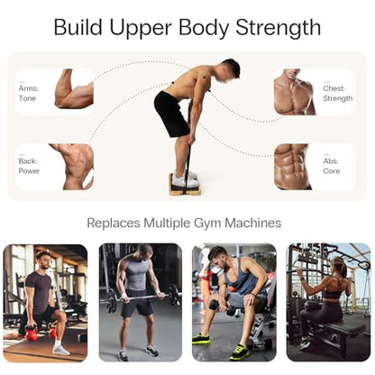 StrongTek Resistance Band Training Platform, Heavy-Duty Bamboo/Wood Board for Safe & Stable Resistance Workouts, Non-Slip, 1000 lbs Capacity for Arms, Shoulders, Core, Back & Legs
