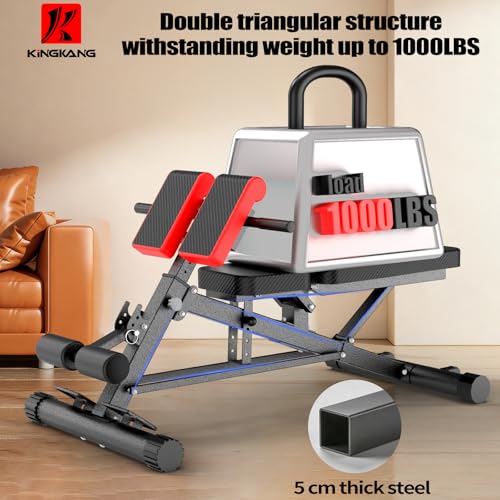 K KiNGKANG Adjustable Weight Bench,Multi-Functional Roman Chair for Full All-in-One Body Workout Hyper Back Extension and Sit up - color: Daek Gray