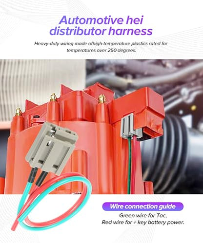 2PCS 170072 Distributor Pigtail,Power and Tachometer Connector Plug,Car Accessories 12V High-Temperature Resistant Engine Wiring Harness,Automotive Replacement,Suitable for Most Cars