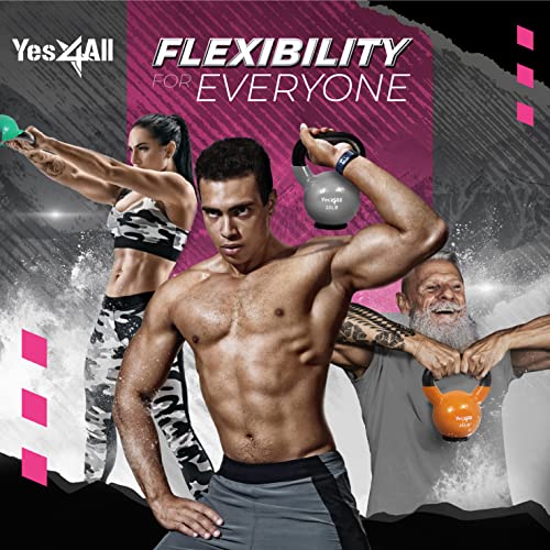 Yes4All Kettlebells Rubber Base, Kettlebell Set for Women, Strength Training Kettlebells Weights (10-65 lbs)