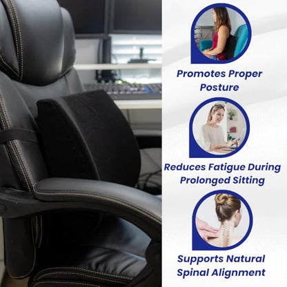 Bodyline Back-Huggar - Traditonal/Regular Style - The Original Lumbar Cushion - Black