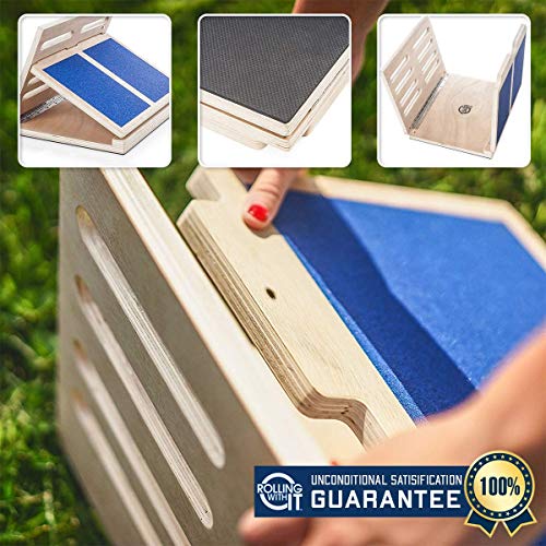 Professional Slant Board for Calf Stretching - Adjustable Wooden Incline Board - Increase Flexibility, Mobility, Pain Relief - Anti-Slip Design - Achilles - Fascia Stretcher - Tight Calves