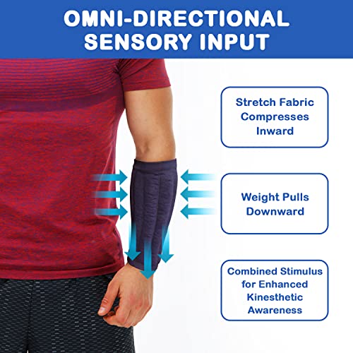 Weighted Compression Sleeve (5 Size Options) Tremor Control, Strength/Movement Assistance, PT & OT (USE SIZE CHART & VIDEO TO FIND THE CORRECT SIZE) - size: Arm Weight SML