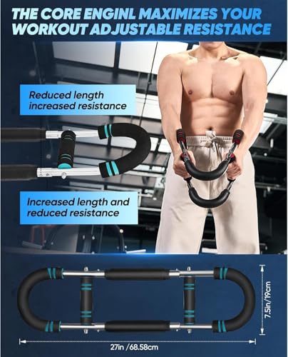 Twister Arm Trainer, 40-100lb Adjustable Chest Workout Equipment, Arm Trainer, Twister Arm Trainer, Portable Power Twister Bar, Detachable Design Fitness Anywhere - color: BLUE