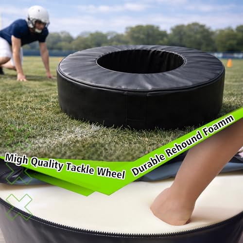 Football Training Tackle Wheel – Rolling Tackling Ring with Reinforced Handle – Durable Agility Equipment for Youth Skill Development & Field Drills