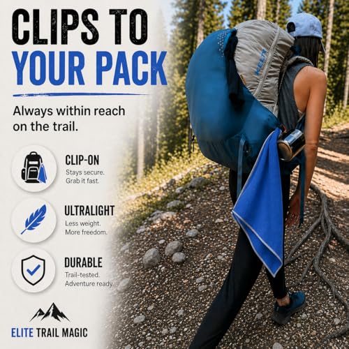 Backpacking Ultralight Quick Dry Microfiber Soft Fast Drying Hand and Face Towel Wash Cloth Camping Yoga Hiking Active Lifestyle Small (Blue, Small)