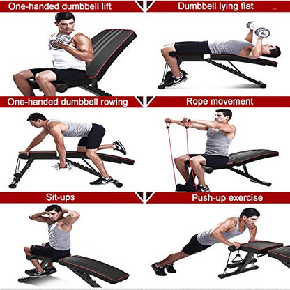 Weight Bench Adjustable Foldable Compact Workout Bench for Home Gym Multifunctional Bench Press Full Body Workout Equipment for Strength Training