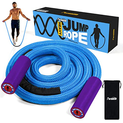 Weighted Jump Ropes with 360 Degree Rotation Handle.1 Inch 2.7LB/3LB Heavy Jump Rope for Men and Women,Jump Ropes for Fitness - color: Blue