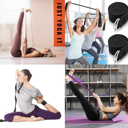 Yoga Strap for Stretching, Yoga Belt Strap for Stretching with Adjustable Buckle, 5.9 Ft for Yoga & Pilates & Gym Workouts, Stretch, Improve Flexibility & Maintain Balance