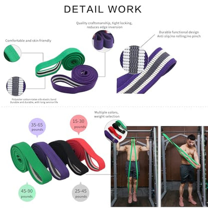 Resistance Bands for Working Out,4pcs Fabirc Resistance Band Set Full Body Elastic Bands for Exercise Bands Workout Bands Resistance