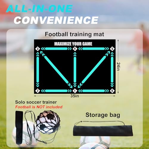 Non-Slip Thickened Soccer Training Mat with Guide - color: Black-Blue