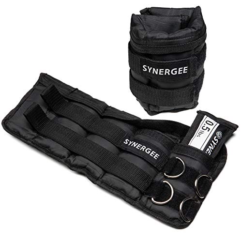 Synergee Comfort Fit Adjustable Ankle/Wrist Weights (Set of 2). Available in 5lb, 10lb & 20lbs. One Size Fits All. - color: a) 5 lbs - 2.5 lbs per side
