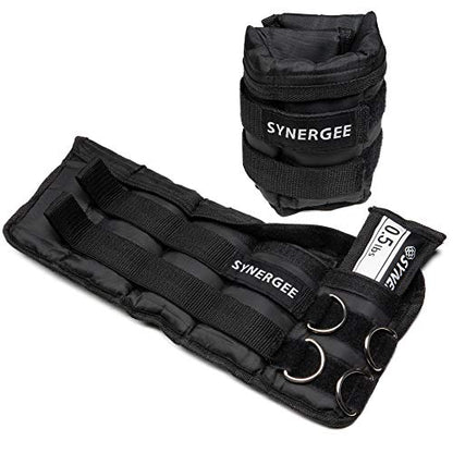 Synergee Comfort Fit Adjustable Ankle/Wrist Weights (Set of 2). Available in 5lb, 10lb & 20lbs. One Size Fits All. - color: a) 5 lbs - 2.5 lbs per side