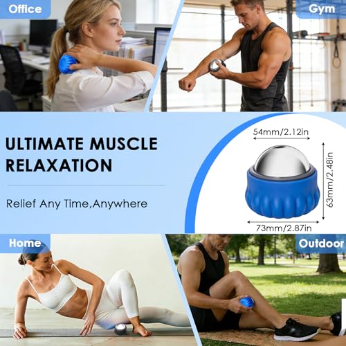 Massage Ice Roller Ball - Cold & Heat Therapy Roller for Deep Tissue Massage Pain Relief, Plantar Fasciitis Roller (Set of Two) - color: Set of 2