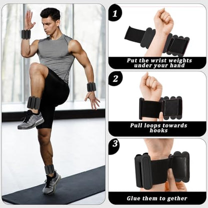 Adjustable Ankle Weights for Women & Wrist Weights Set of 2 (1LB Each) - Durable Weight for Men, Perfect for Home Fitness, Gym Workout, Yoga & Walking - Ideal for Daily Strength Training